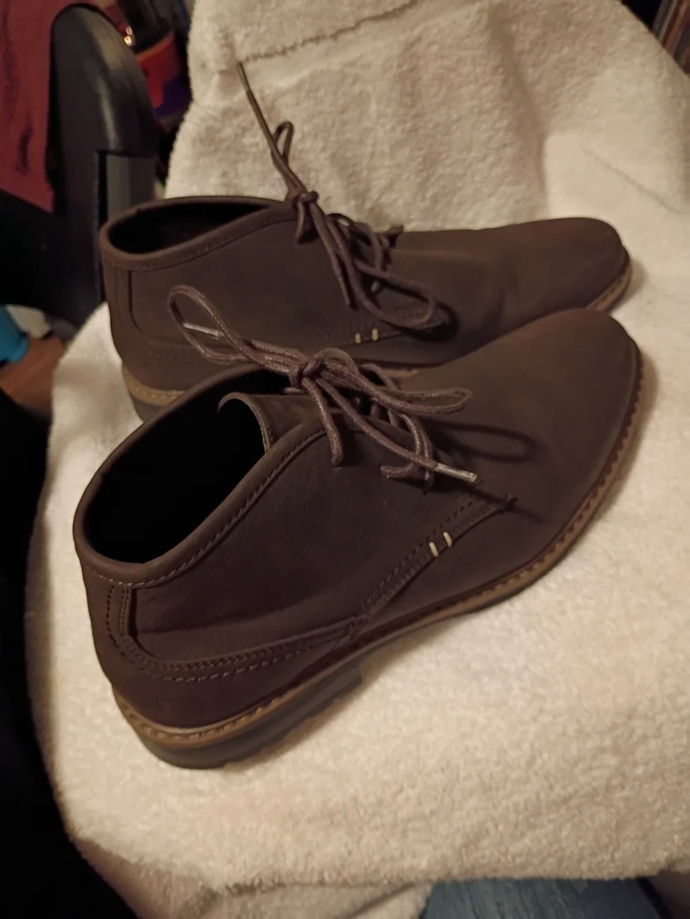 Men's Dark Brown Lace-Up Chukka Derby Shoes